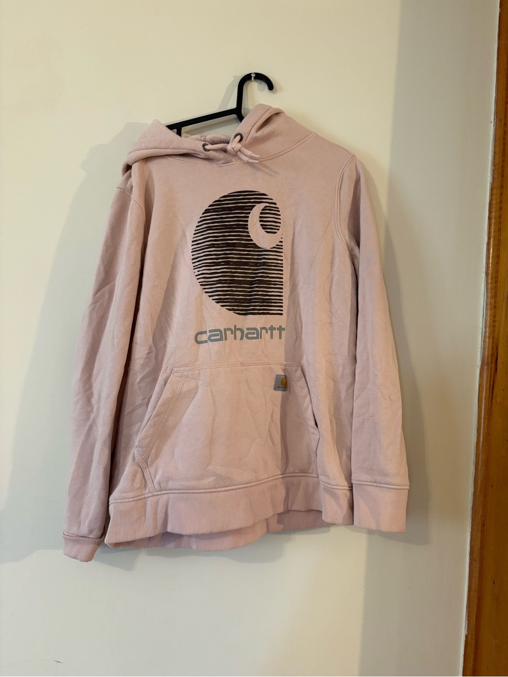 Carhartt Rain Defender Womans Pink Hoodie - Logo Pullover Large (12-14)